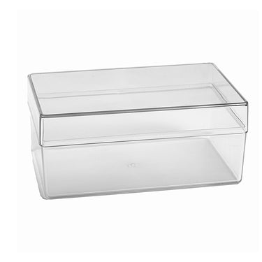 Caixa de bolo retangular de plástico cristal 11,5 x 19,5 x 7,5 (cm)